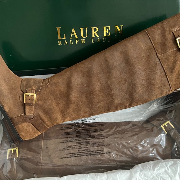 Ralph Lauren Oiled Suede Over-the-Knee Boot - Picture 4 of 7